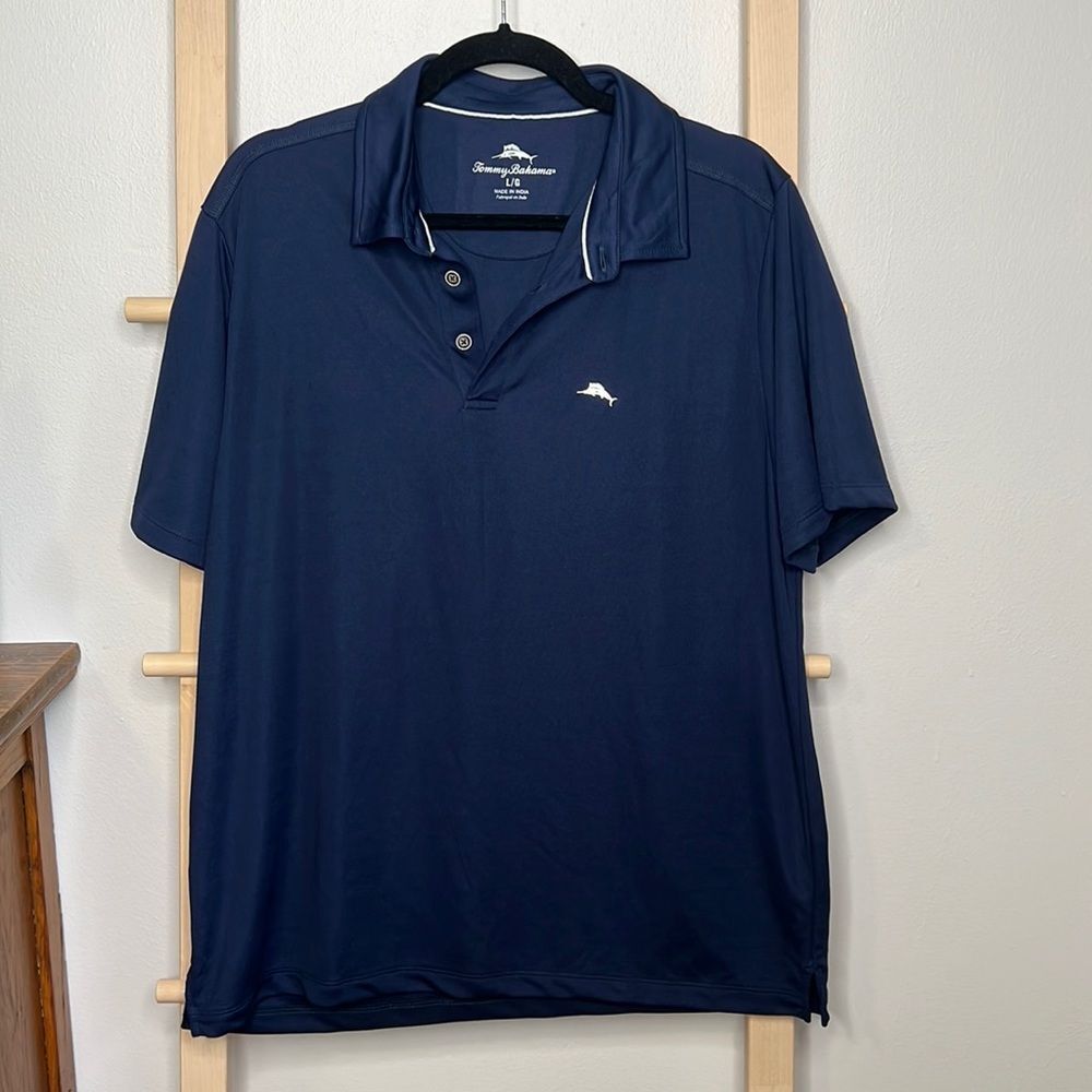Men's Tommy Bahama Polo, Golf Shirt Polo, Deep Blue Navy, Size LARGE